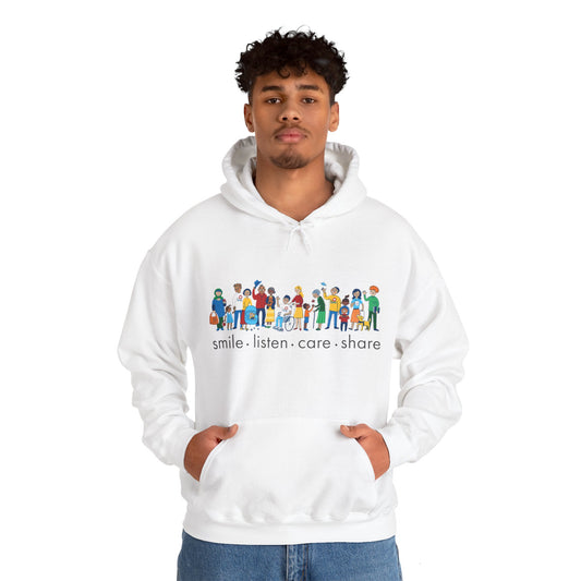 BE THE ONE - Smile - Listen - Care - Share - Hooded Sweatshirt